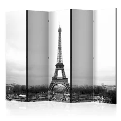 Parawan 5-częściowy - Paryż: czarno-biała fotografia II [Room Dividers]