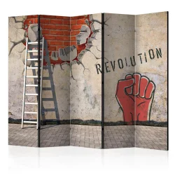 Parawan 5-częściowy - Niewidzialna ręka rewolucji II [Room Dividers]