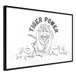 Plakat w ramie - Wewnętrzny tygrys