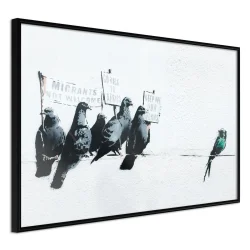 Plakat w ramie - Banksy: Pigeons