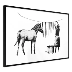 Plakat w ramie - Banksy: Washing Zebra Stripes