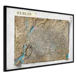 Plakat w ramie - Mapa reliefowa: Berlin
