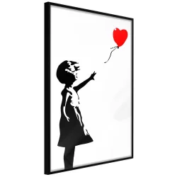 Plakat w ramie - Banksy: Girl with Balloon I