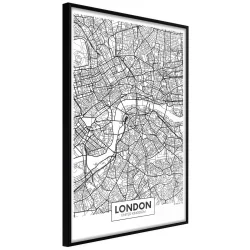 Plakat w ramie - Plan miasta: Londyn