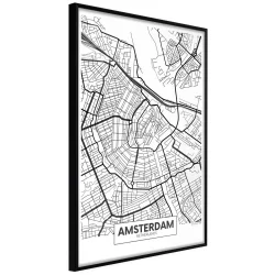 Plakat w ramie - Plan miasta: Amsterdam