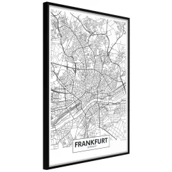 Plakat w ramie - Plan miasta: Frankfurt