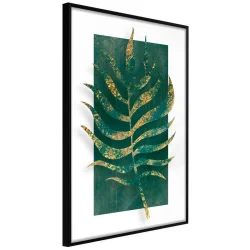 Plakat w ramie - Pozłacany liść palmy