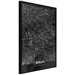 Plakat w ramie - Plan miasta: Berlin (ciemny)