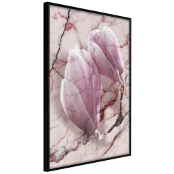 Plakat w ramie - Magnolia na marmurowym tle