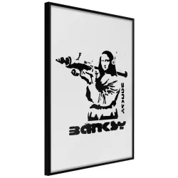 Plakat w ramie - Banksy: Mona Lisa with Bazooka I