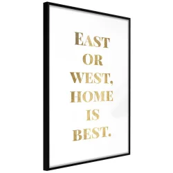 Plakat w ramie - Home Is Best (złoty)