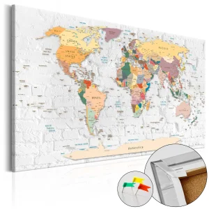 Obraz na korku - Mury świata [Mapa korkowa]