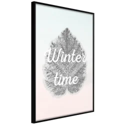 Plakat w ramie - Zimowy liść