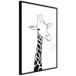 Plakat w ramie - Czarno-biała żyrafa
