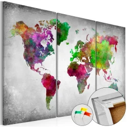 Obraz na korku - Różnorodność świata [Mapa korkowa]
