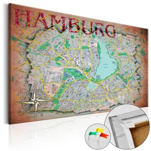 Obraz na korku - Hamburg [Mapa korkowa]