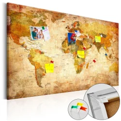 Obraz na korku - Mapa świata: Podróż w czasie [Mapa korkowa]