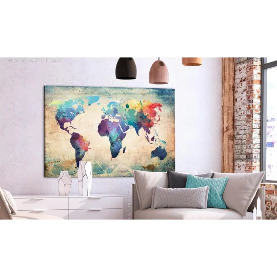 Obraz na korku - Kolorowa mapa świata [Mapa korkowa] - Zdjęcie 2