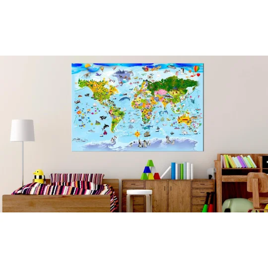 Obraz na korku - Mapa dla dzieci: Kolorowe podróże [Mapa korkowa] - Zdjęcie 2