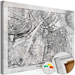Obraz na korku - Plan Kopenhagi [Mapa korkowa]