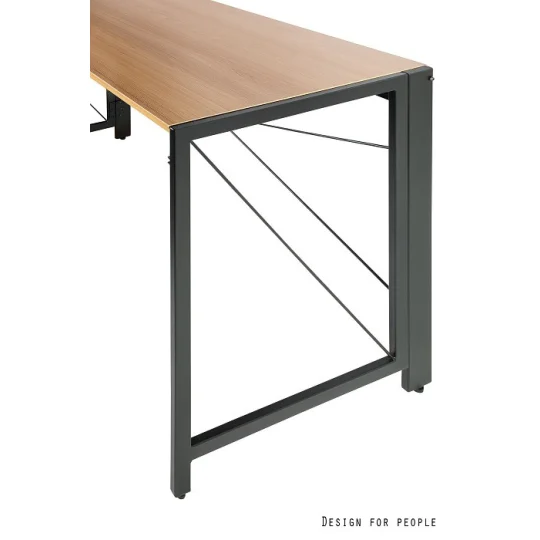 Nowoczesne biurko składane UNIQUE QUICK 110 - blat Golden Teak - Zdjęcie 3
