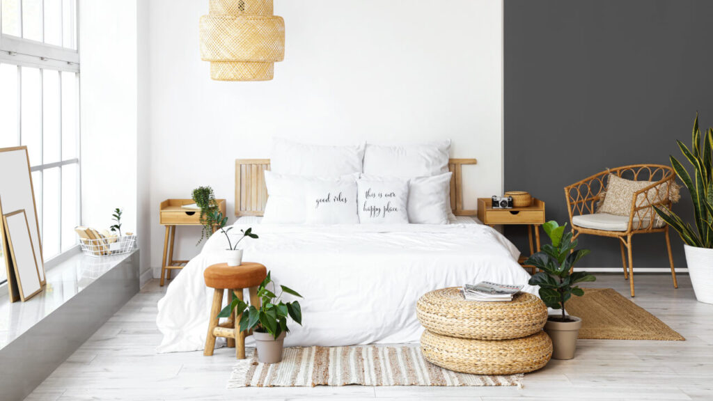 Mała sypialnia – inspiracje zaczerpnięte ze stylu rustykalnego.