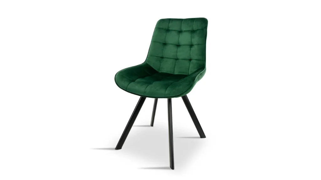 Nowoczesne krzesło tapicerowane Kate - zielony.